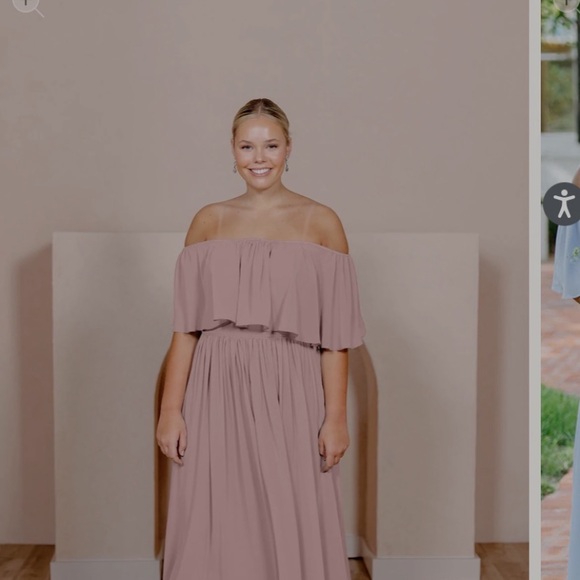 Revelry Pink Pleated Sweetheart Neckline bridesmaids dress size 14 - Picture 2 of 5